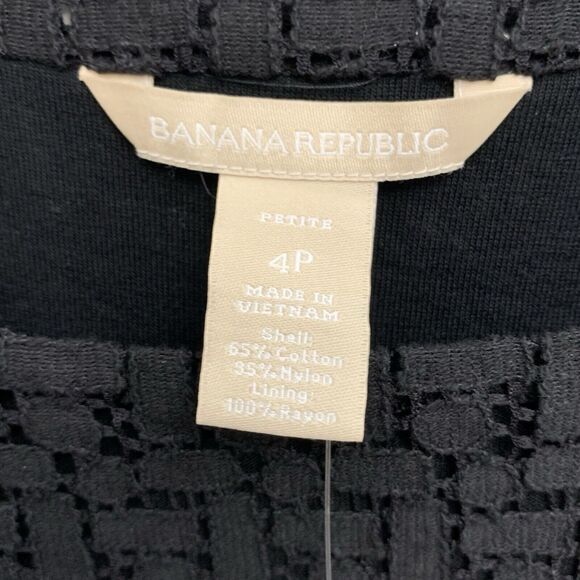 Banana Republic Petite Black Lace Boatneck Dress 4P NWT - Picture 4 of 5